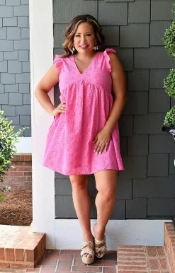 Andree - 93717 - 42722 Sweet And Sassy Eyelet Dress - Hot Pink 7 Andree - 93717 - 42722 Sweet And Sassy Eyelet Dress - Hot Pink