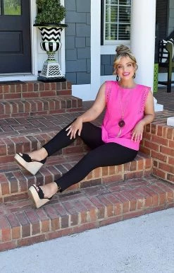 First Love - T10586 - 51422 Love Reunited Top - Hot Pink