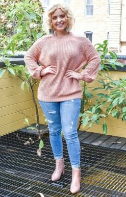 Main Strip - LL20087X - 101020 Come This Way Cold Shoulder Sweater - Mauve 7 Main Strip - LL20087X - 101020 Come This Way Cold Shoulder Sweater - Mauve