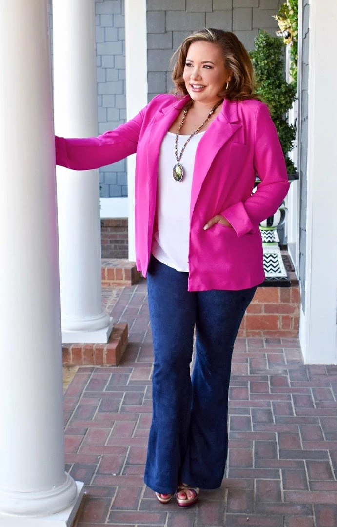TCEC - CJ6268 - 1622 Willing To Work Blazer - Magenta TOPS 2 TCEC - CJ6268 - 1622 Willing To Work Blazer - Magenta TOPS