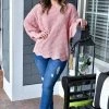 Andree - 15923-4 - 11722 TOPS Crush On You Oversized Sweater - Blush