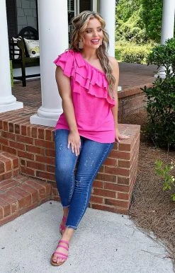 First Love - T11727 - 52022 You Have My Heart Top - Hot Pink