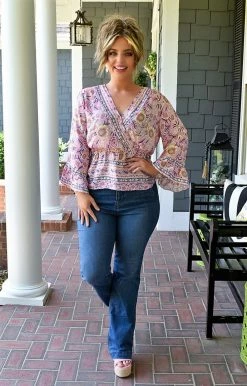 White Birch - T23564XL - 52222 By The Book Floral Top - Pink