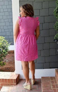 Andree - 93717 - 42722 Sweet And Sassy Eyelet Dress - Hot Pink 6 Andree - 93717 - 42722 Sweet And Sassy Eyelet Dress - Hot Pink