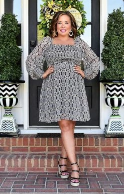 143 Story - IDM7584A-PP - 4222 Stay Beautiful Print Dress - Black/Multi