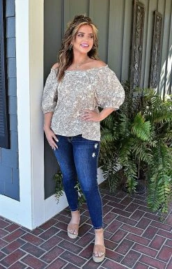 ODDI - IT14703 - 4822 Quick Decisions Floral Top - Peach TOPS