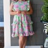 Staccato - 71436A-PP - 22522 Be Mine Forever Floral Dress - Green/Pink DRESSES