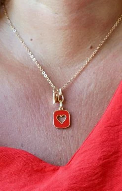 What's Hot - QN4402GDRD - 61322 Social Sweetheart Necklace - Red Accessories