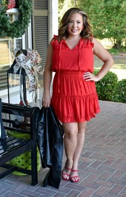 Adrienne - 2486S - 111621 Making Magic Dress - Red DRESSES