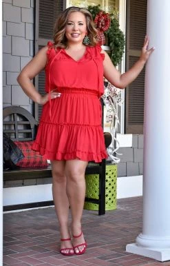 Adrienne - 2486S - 111621 Making Magic Dress - Red DRESSES