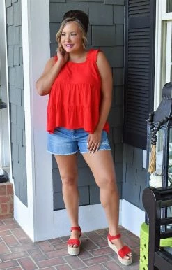 Andree - T10430-PP - 5622 TOPS Caught In A Moment Top - Red