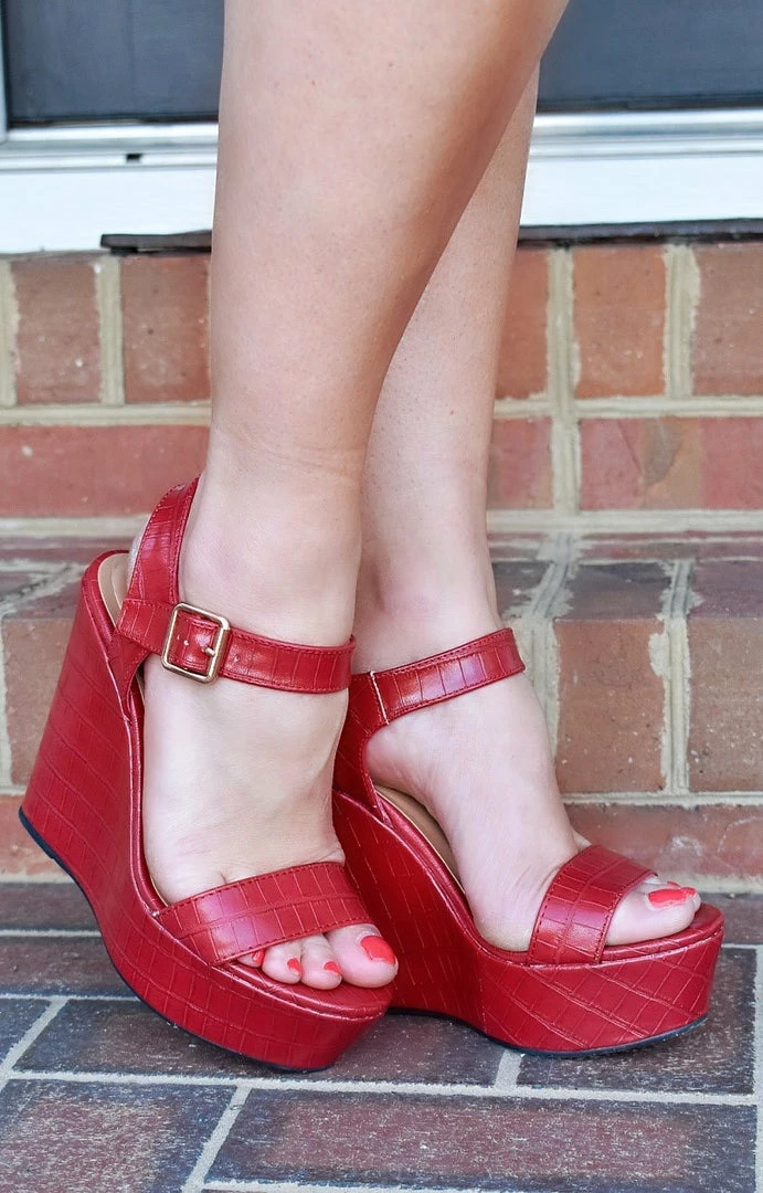 JP Original - CHOSEN-11 - 1822 Wild For You Wedges - Red 1 JP Original - CHOSEN-11 - 1822 Wild For You Wedges - Red