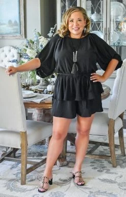 143 Story - IJM7452 - 82121 BOTTOMS Drawn To You Romper - Black