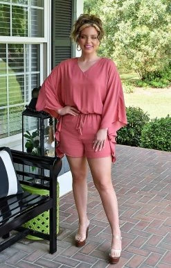 Heimish - BL-WP1022V - 41222 Bold Beauty Romper - Mauve