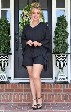 Heimish - BL-WP1022V - 5822 Bold Beauty Romper - Black