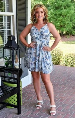 Hailey & Co - ID20078 - 63022 It's A Dream Print Dress - Blue