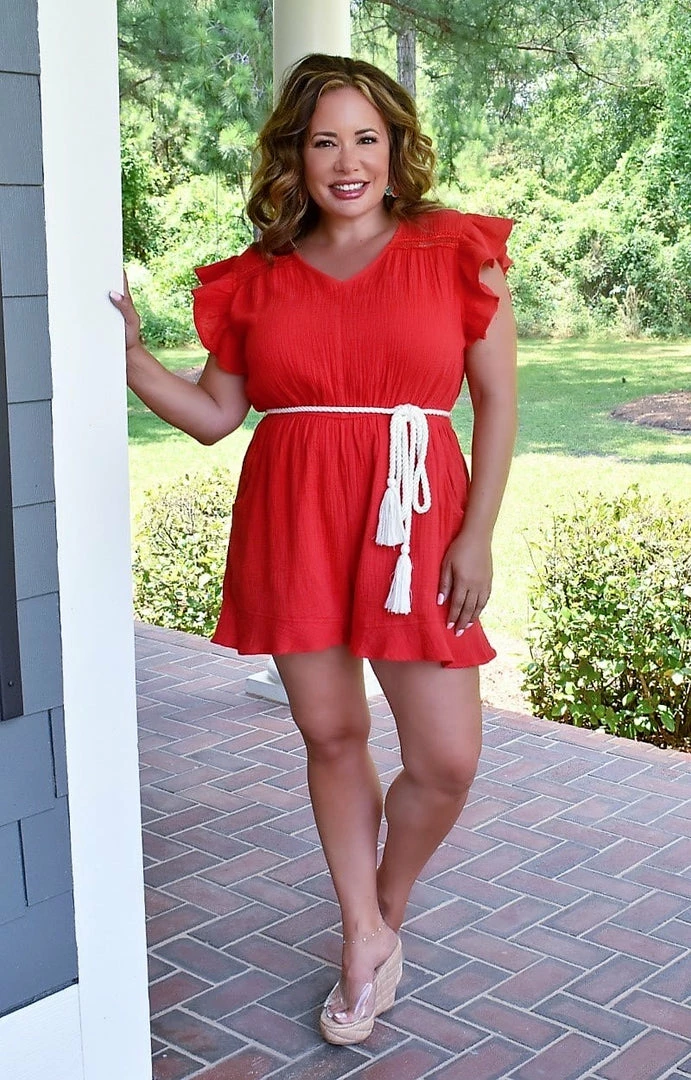 143 Story - IRM8442-PP - 6422 Girl On The Go Romper - Red 4 143 Story - IRM8442-PP - 6422 Girl On The Go Romper - Red