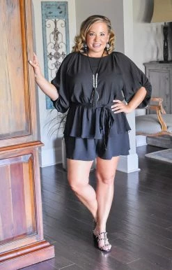 143 Story - IJM7452 - 82121 BOTTOMS Drawn To You Romper - Black