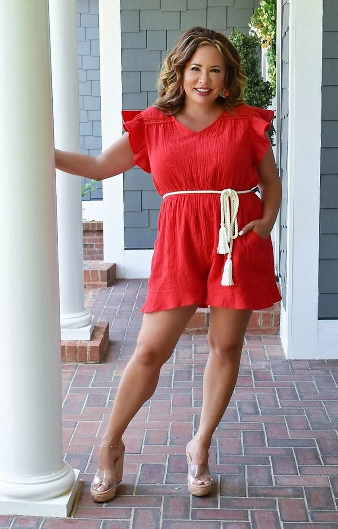 143 Story - IRM8442-PP - 6422 Girl On The Go Romper - Red 2 143 Story - IRM8442-PP - 6422 Girl On The Go Romper - Red