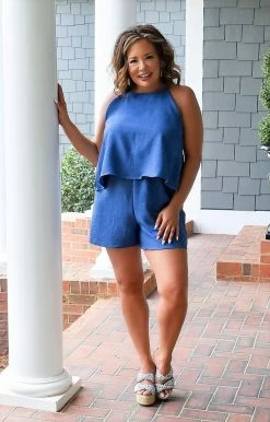 Vision - JP098PP - 61522 Want The Best Chambray Romper BOTTOMS