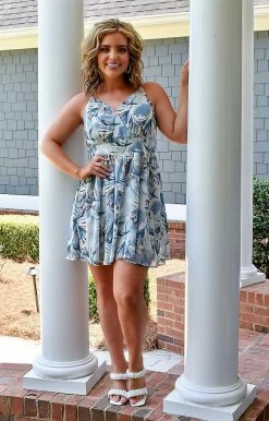 Hailey & Co - ID20078 - 63022 It's A Dream Print Dress - Blue