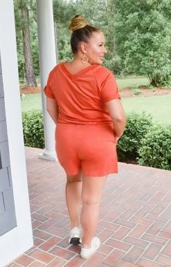 Main Strip - LR70885(X) - 8521 Casual Encounter Romper - Rust