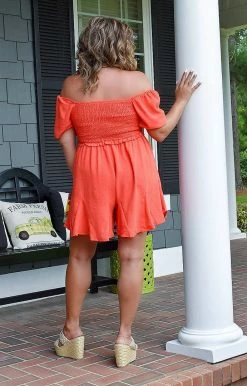 143 Story - IRM8808 - 7822 On The Road Romper - Red Orange BOTTOMS 6 143 Story - IRM8808 - 7822 On The Road Romper - Red Orange BOTTOMS