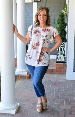 Heimish - BL-ET6109-20 - 3222 TOPS We Are Good Floral Top - Ivory