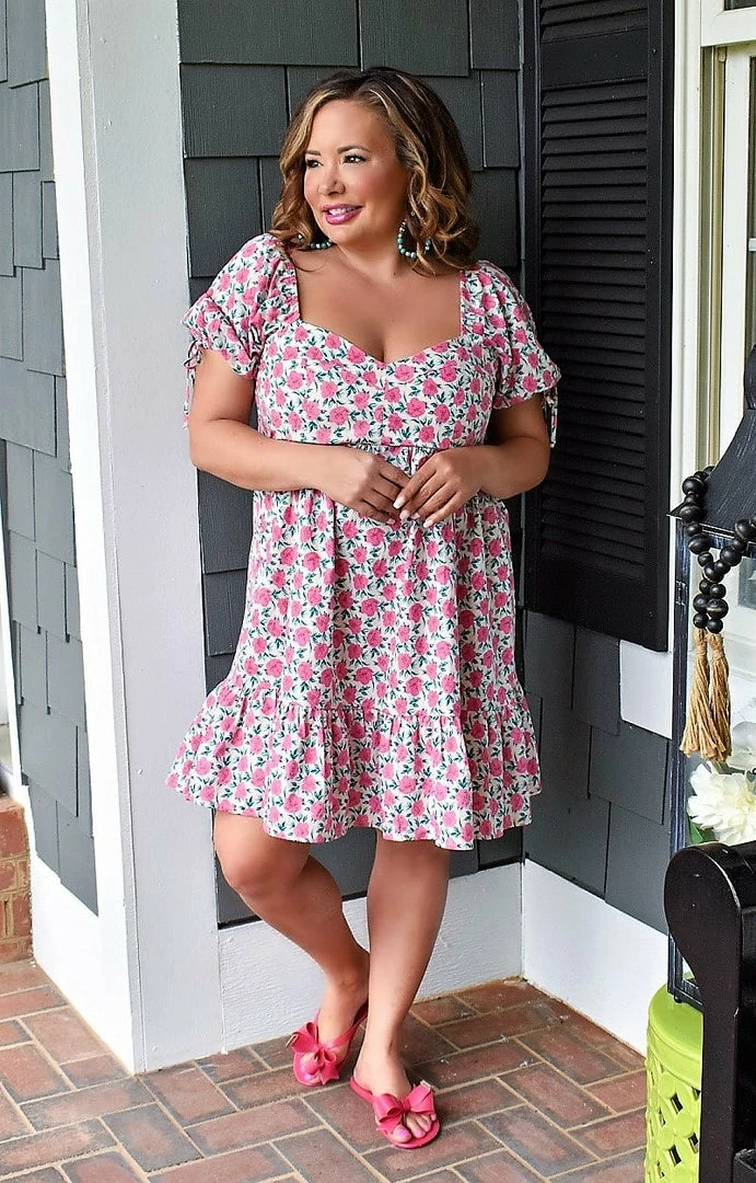 TCEC - CD02353 - 4922 I'm Spoken For Floral Dress - Pink 4 TCEC - CD02353 - 4922 I'm Spoken For Floral Dress - Pink