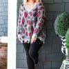 Davi & Dani - PWT91274PER - 92220 Cut You Loose Leopard Print Sweater - Charcoal Sweaters