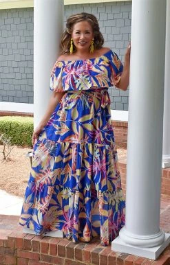 Flying Tomato - ID18721-PP - 7722 Sweet Like Summer Print Dress - Blue