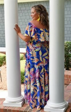 Flying Tomato - ID18721-PP - 7722 Sweet Like Summer Print Dress - Blue