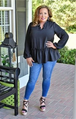 143 Story - TB2058-PP - 41422 Be My Reason Top - Black