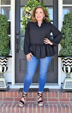 143 Story - TB2058-PP - 41422 Be My Reason Top - Black