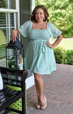 Flying Tomato - LD1405-PP - 42822 Ring The Bell Dress - Mint DRESSES