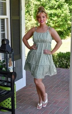 Davi & Dani - DD12521PER - 51222 Cast A Spell Floral Dress - Green DRESSES