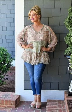 Davi & Dani - DT14232PER - 51522 TOPS Right Above It Floral Colorblock Top 7 Davi & Dani - DT14232PER - 51522 TOPS Right Above It Floral Colorblock Top