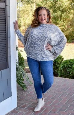 ODDI - T64491 - 11822 TOPS Everything And More Print Top - Denim Blue