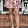 Adrienne - 1810AM - 2322 BOTTOMS Heat It Up Print Shorts - Orange/Navy
