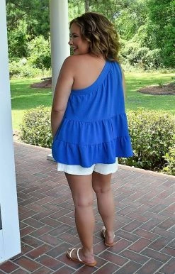 143 Story - TM8880-PP - 6122 Summertime Feels Top - Cobalt Blue TOPS
