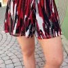 Adrienne - 1810TD - 21722 Keep Confident Print Shorts - Red/Black