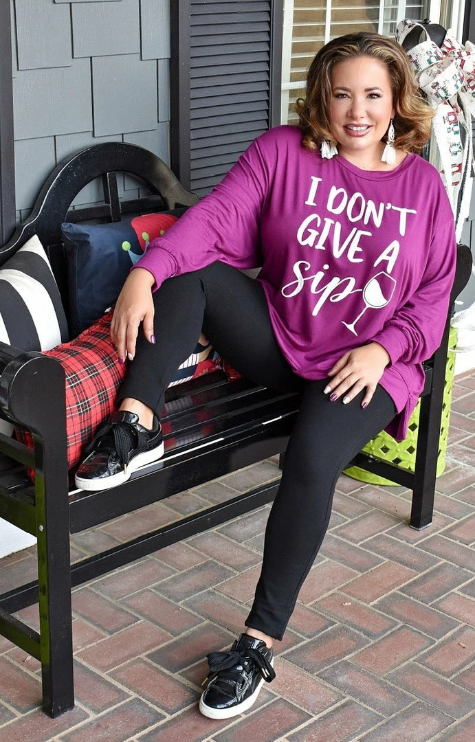 Sew In Love - ET928-13RS - 121121 Graphic Tees I Don't Give A Sip Graphic Top 3 Sew In Love - ET928-13RS - 121121 Graphic Tees I Don't Give A Sip Graphic Top