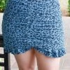 TCEC - CS3441 - 21222 Without Care Leopard Skirt - Blue BOTTOMS