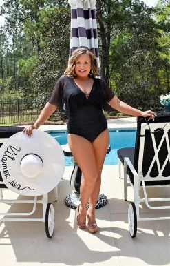 Unique Vintage - CZ151 - 33022 Secret Vacation One Piece Swimsuit - Black SWIMWEAR 6 Unique Vintage - CZ151 - 33022 Secret Vacation One Piece Swimsuit - Black SWIMWEAR