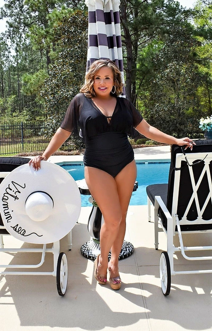 Unique Vintage - CZ151 - 33022 Secret Vacation One Piece Swimsuit - Black SWIMWEAR 3 Unique Vintage - CZ151 - 33022 Secret Vacation One Piece Swimsuit - Black SWIMWEAR