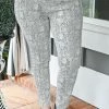 See & Be Seen - P7045 - 81121 BOTTOMS Look So Sweet Snake Print Jegging - Off White