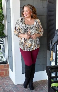Andree - 18754-1 - 12022 Heart's Desire Snake Print Top