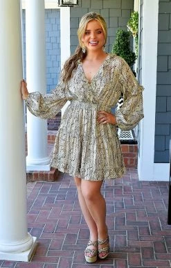 Main Strip - CD51573 - 7522 Adventure Awaits Snake Print Dress DRESSES