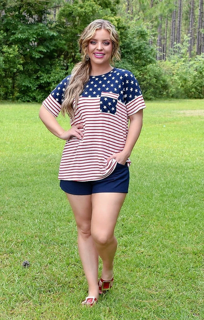 Heimish - ET6182-11 - 52522 TOPS Fireworks At Night Print Top 4 Heimish - ET6182-11 - 52522 TOPS Fireworks At Night Print Top