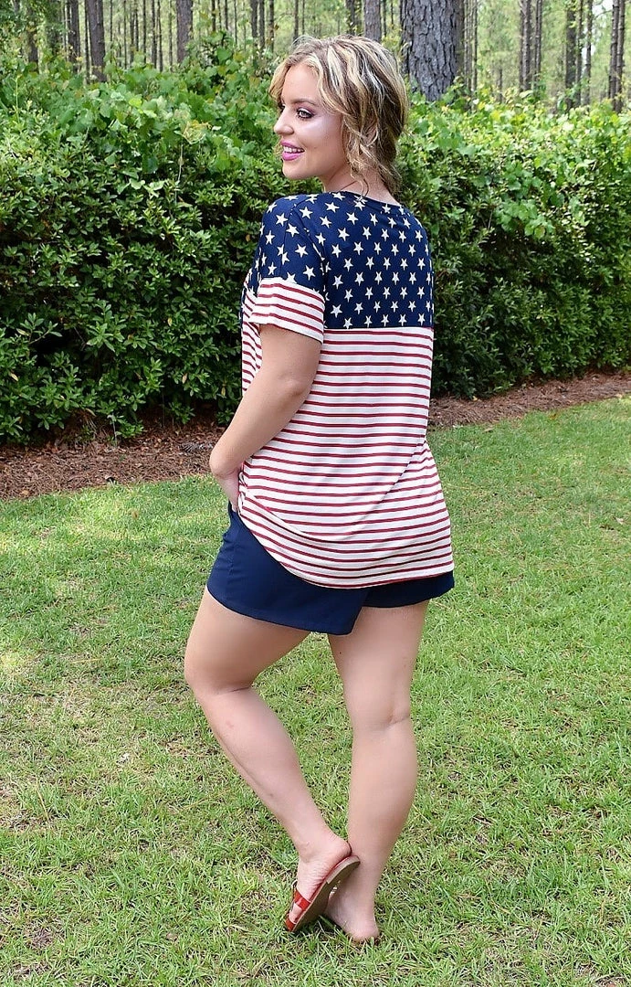 Heimish - ET6182-11 - 52522 TOPS Fireworks At Night Print Top 3 Heimish - ET6182-11 - 52522 TOPS Fireworks At Night Print Top